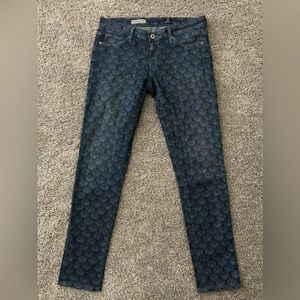 AG Jeans Adriano Goldschmied legging ankle scalloped denim sz 26R